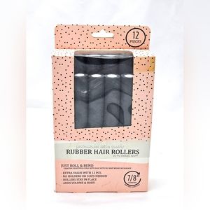 SET OF 12 RUBBER HAIR ROLLERS - B.A.G BRAND
